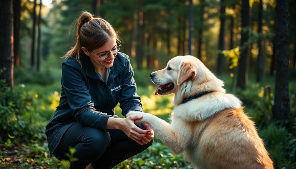 Dyreadferdsspesialist med hund