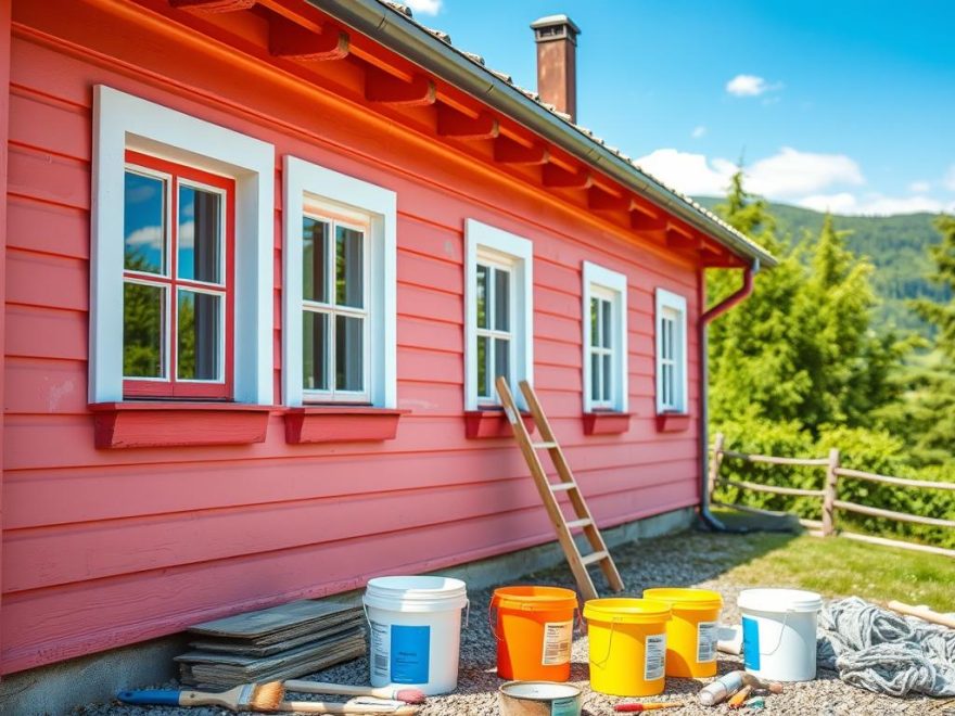 Utvendig maling av hus