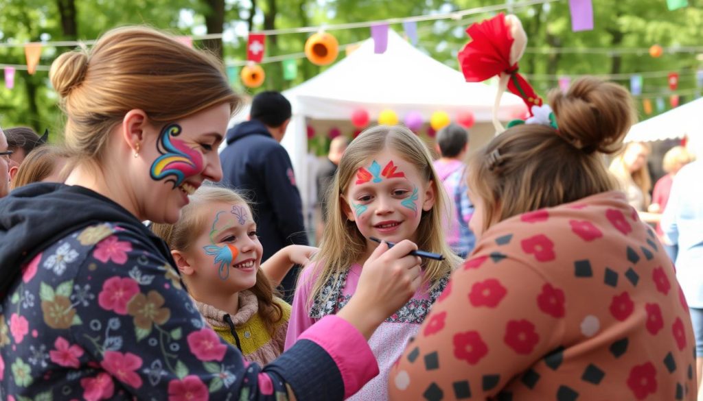 Ansiktsmaling på forskjellige events