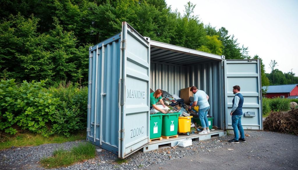 Åpen container for avfallshåndtering