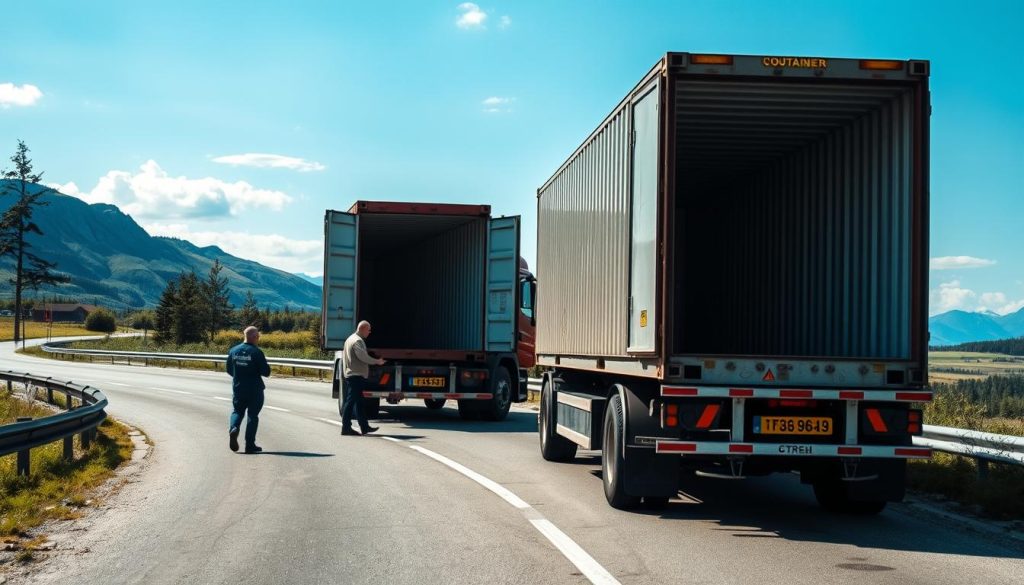 Åpen container levering og henting