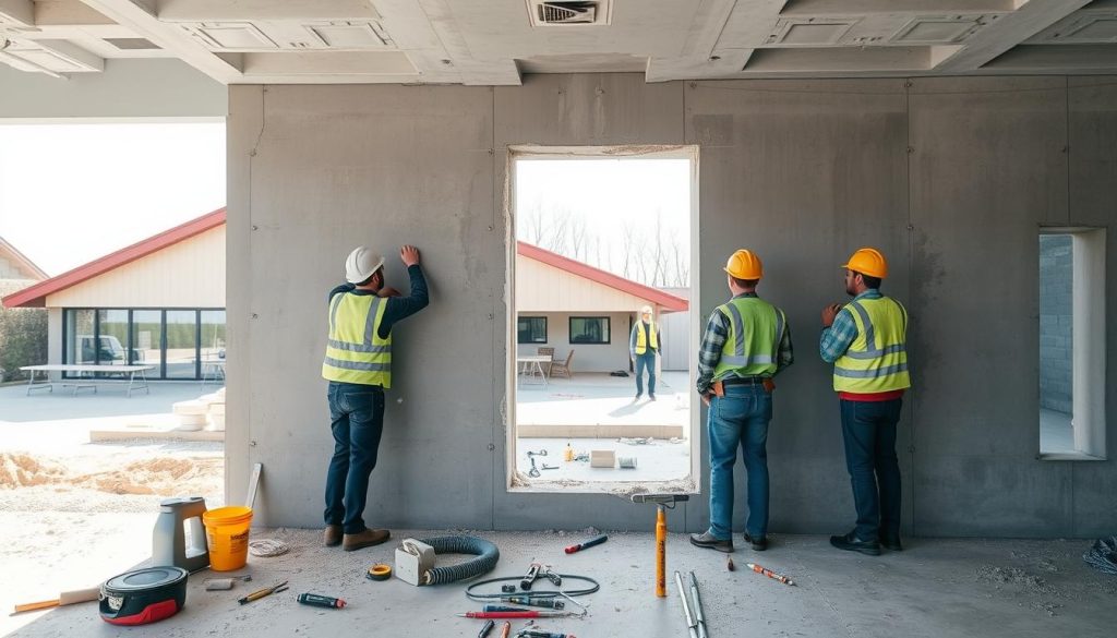 Åpning i bærevegg betong renovering