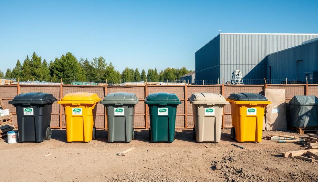 Avfallscontainer på byggeplass