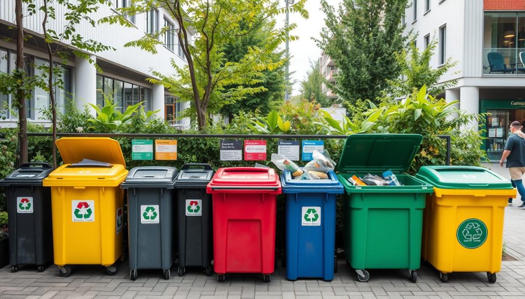 Avfallshåndtering container og sortering