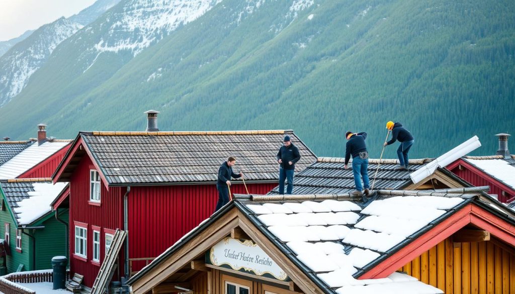 Båndtekking tak i norske byer