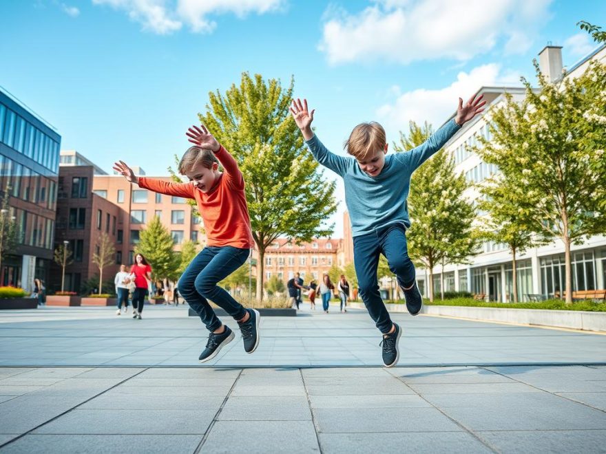 Barn og ungdom parkour-trening