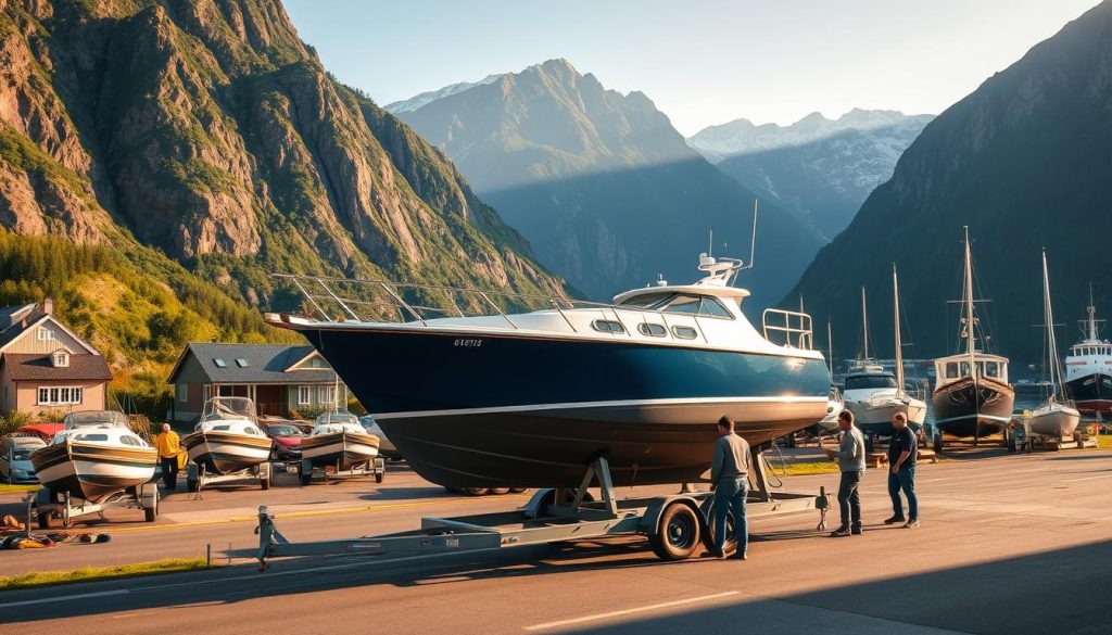 Båtopplag transport i Norge