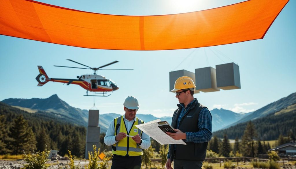 Beregning av betongvolum for helikoptertransport