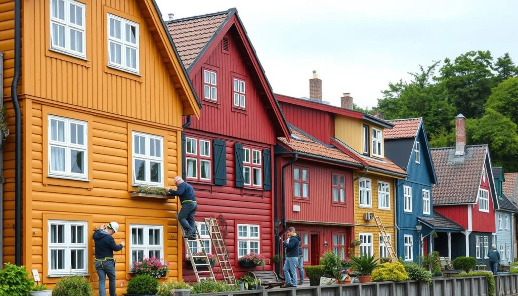 Bergen fasade vedlikehold eksempler