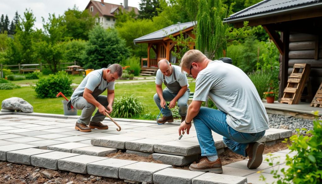 Betongarbeid og steinlegging tjenester