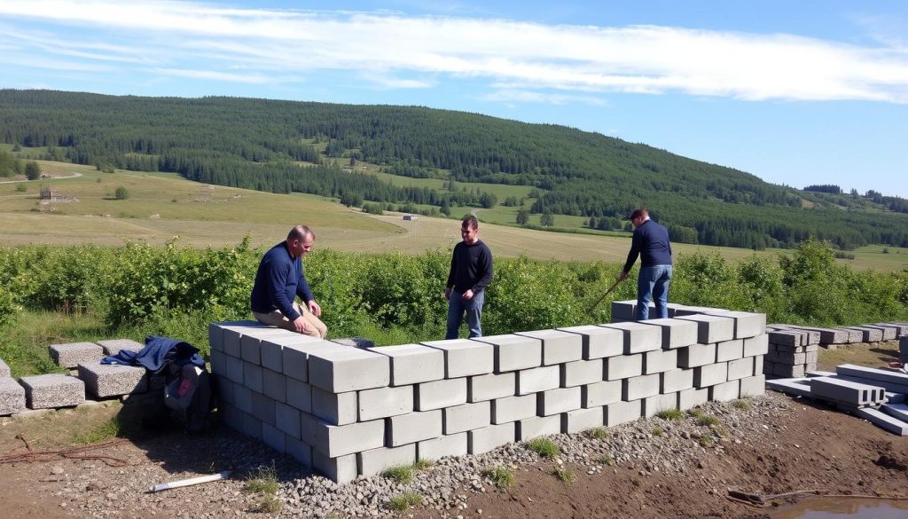 Betongblokker installasjonseksempel