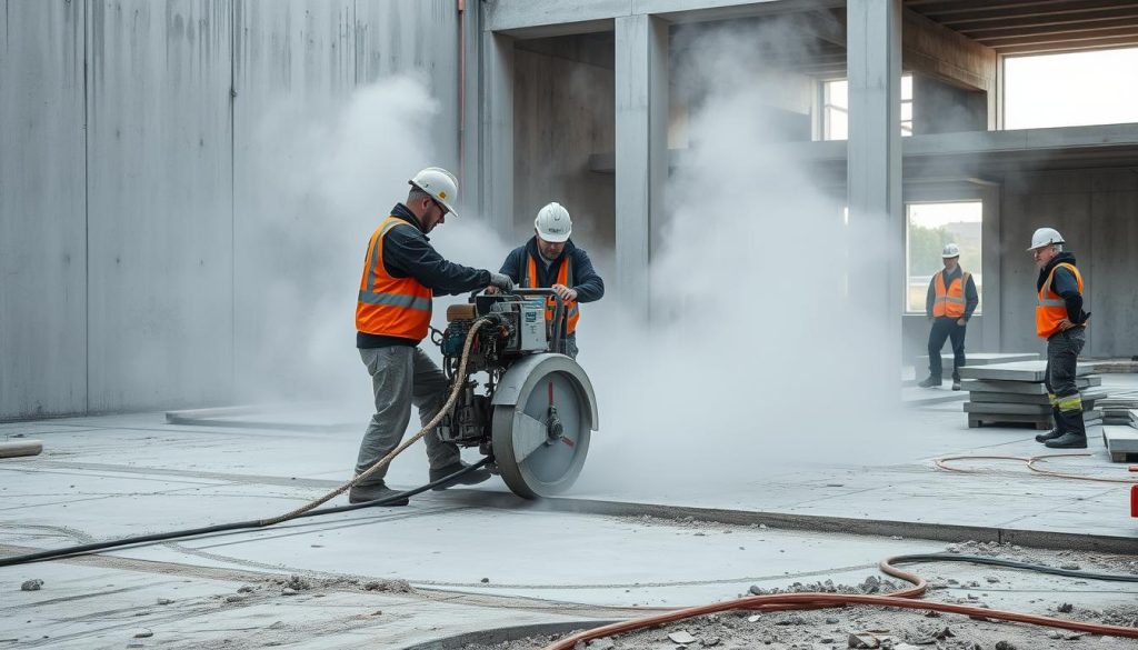 Betongsaging støy og kostnader