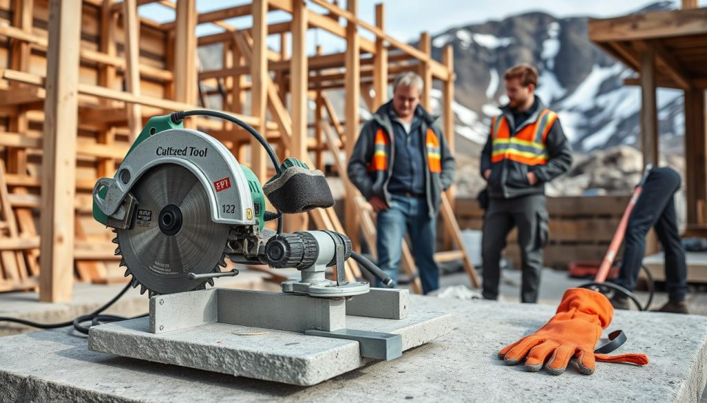 Betongsaging verktøy og sikkerhetsutstyr