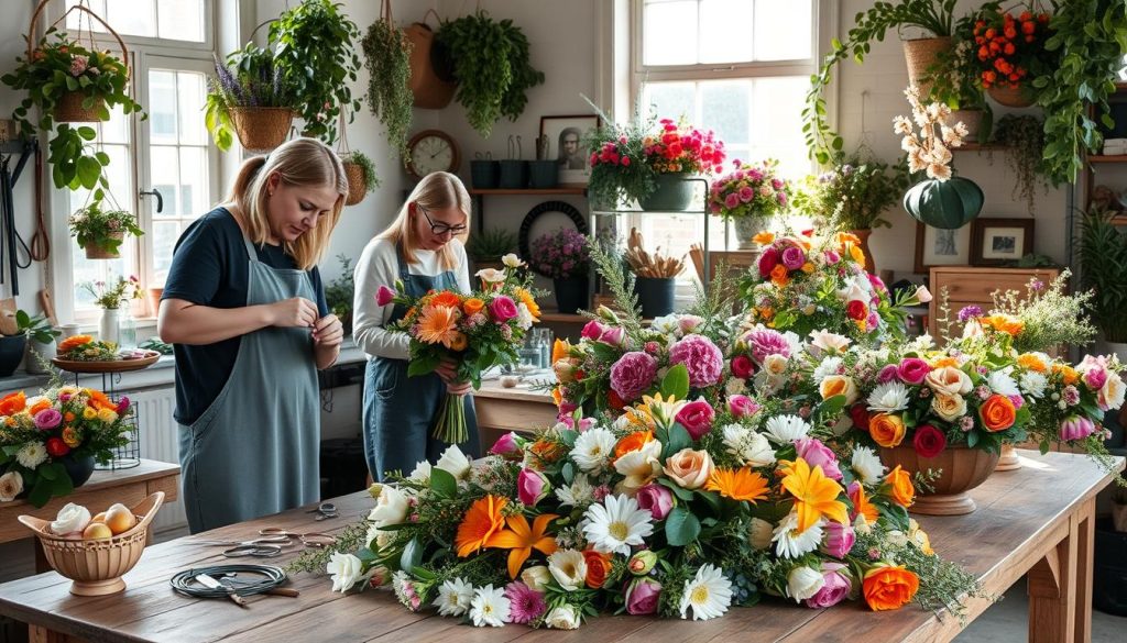 Blomsterbindingskurs situasjoner