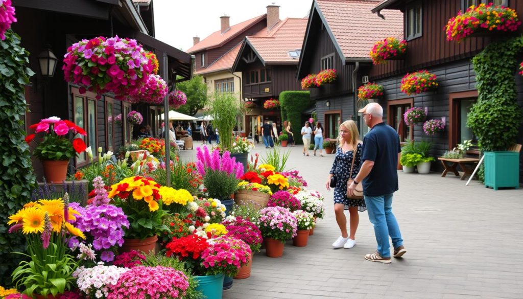 Blomsterdekorasjon i norske byer