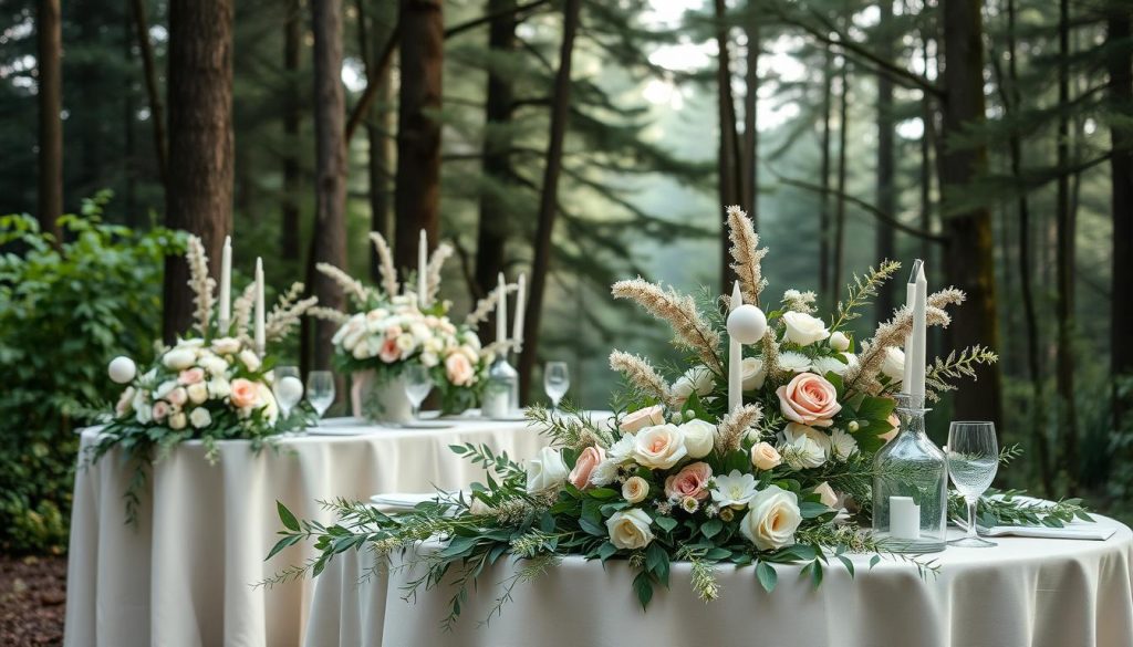 Bryllupsdekorasjoner og blomster