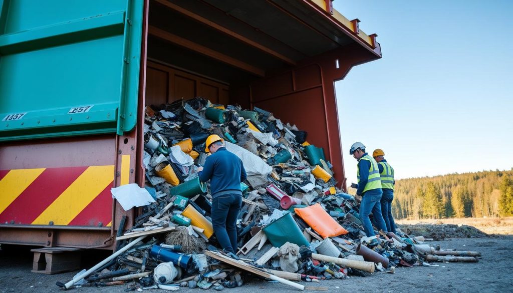 Byggavfall container håndtering