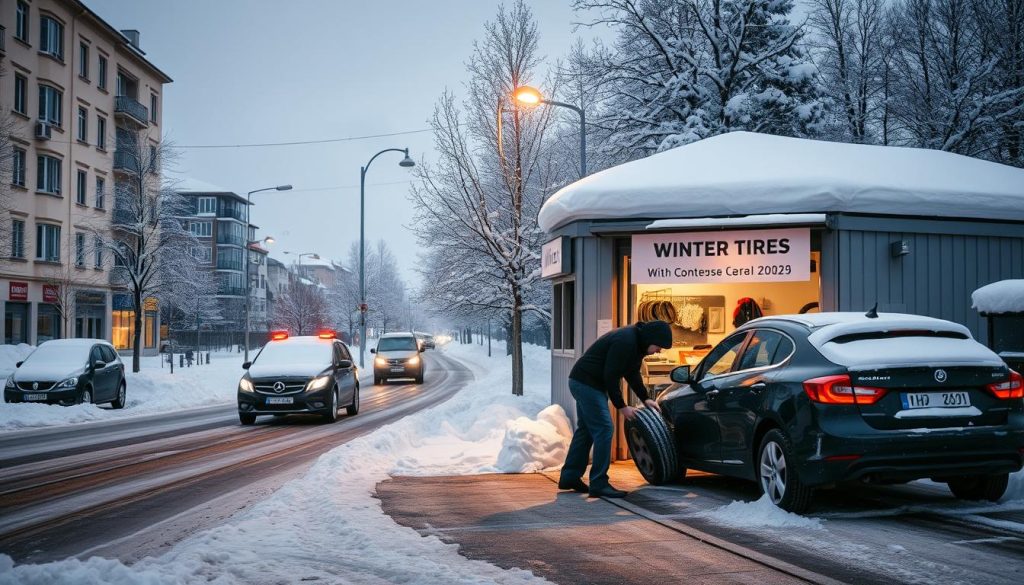 Bytte til vinterdekk i norske byer