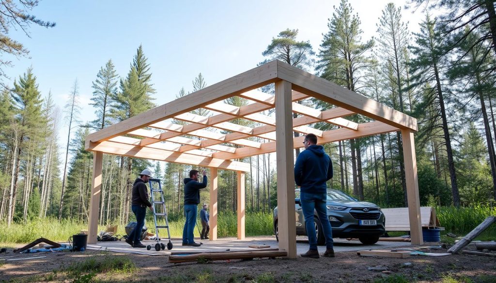 Carport byggeprosjekt