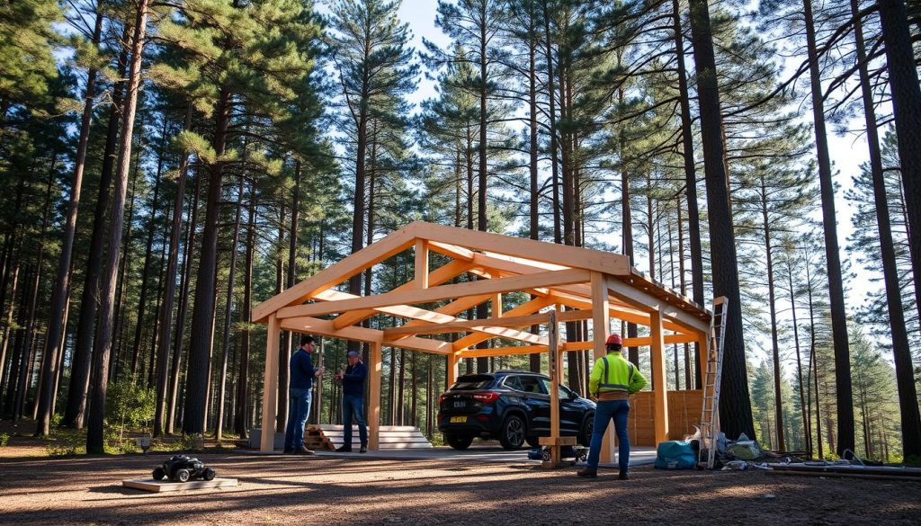 Carport montering og bygging