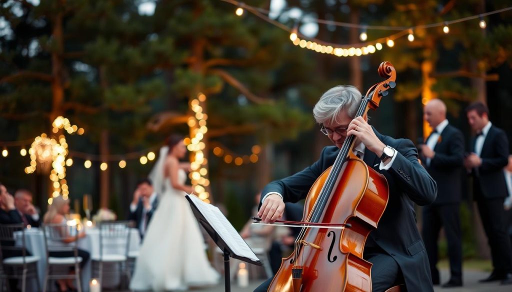 Cellist ved forskjellige arrangementer