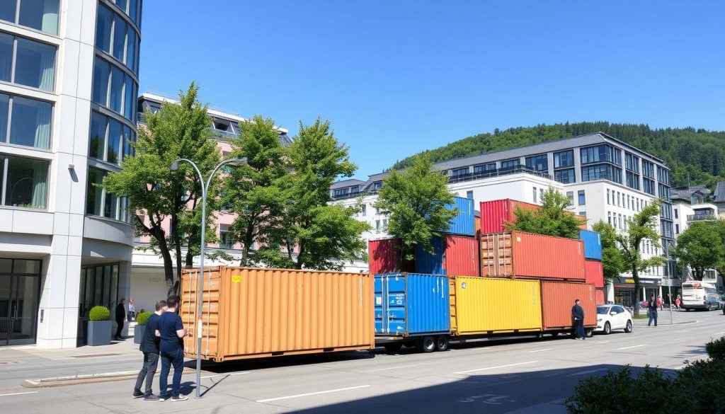 Container levering i norske byer