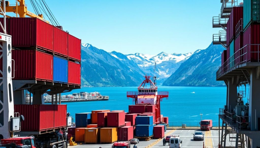 Containerfrakt maskiner i Norge