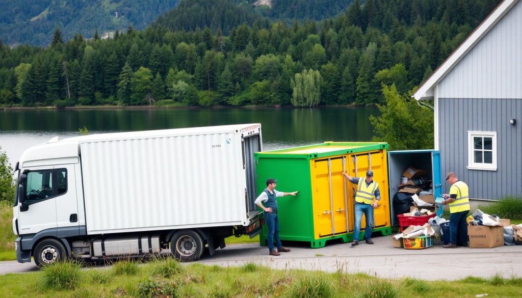 Containerlevering og avfallshåndtering