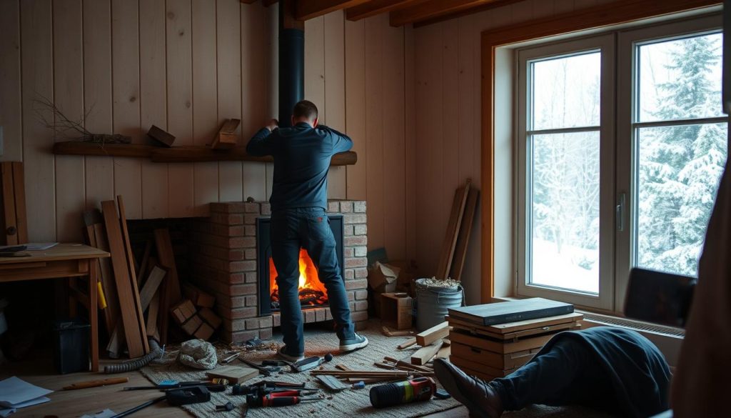 Demontering av peis og pipe i norske byer