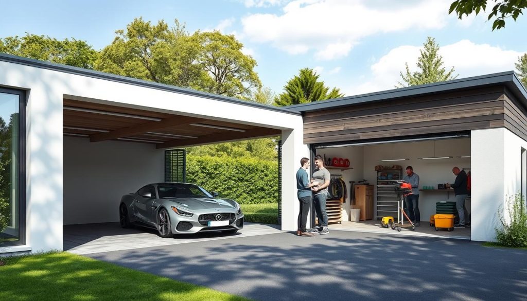 Dobbel garasje med carport praktiske løsninger