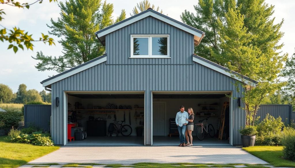 Dobbelgarasje med loft