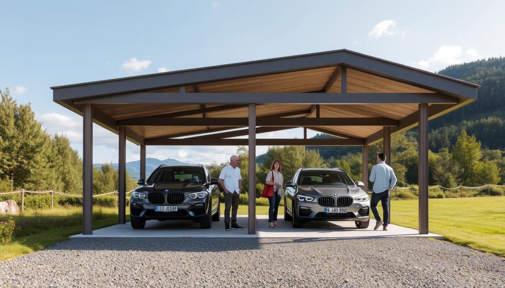 Dobbeltcarport design og materialer