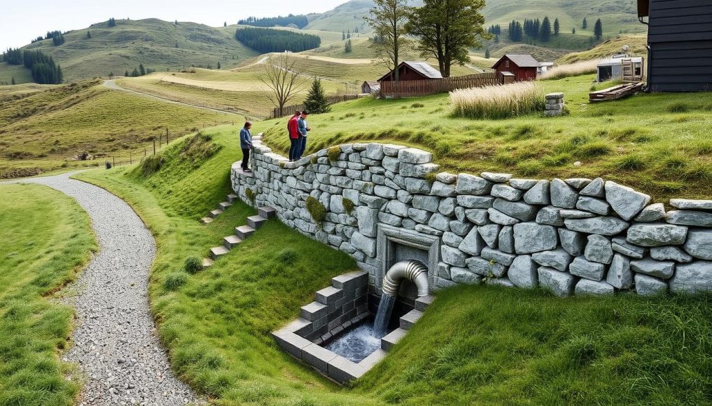 Drenering støttemur forebygging