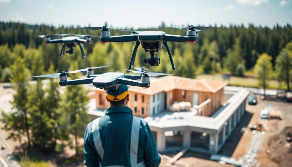 Drone teknologi på byggeplass