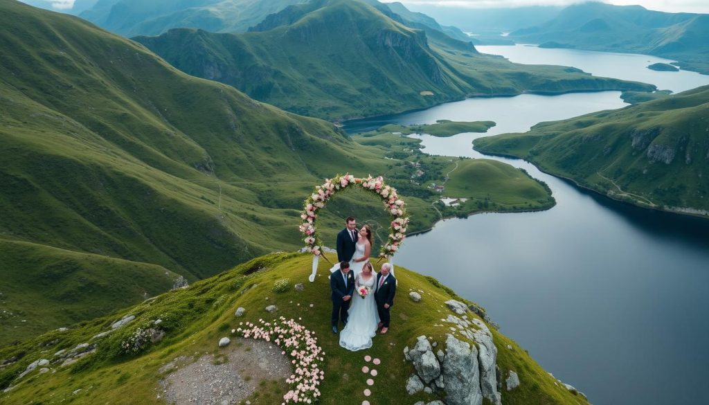 Dronefotograf bryllup Norge