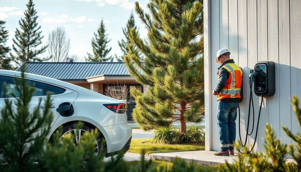 Elbil lading og elektrikerarbeid