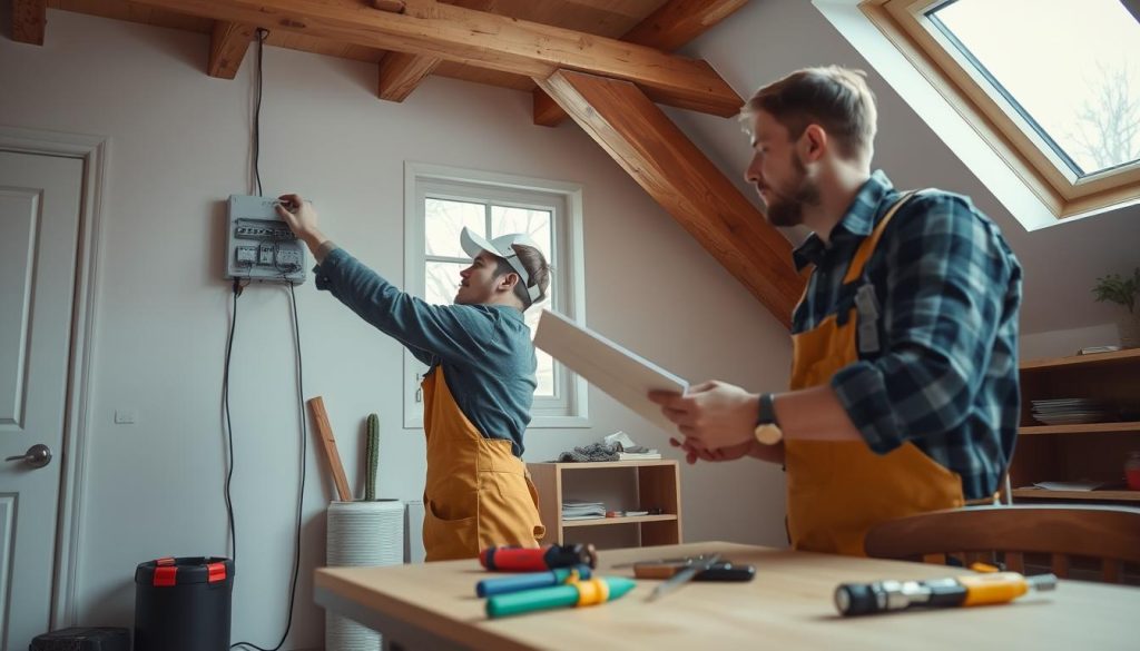 Elektriker i arbeid med sikkerhetskontroll elektrisk anlegg