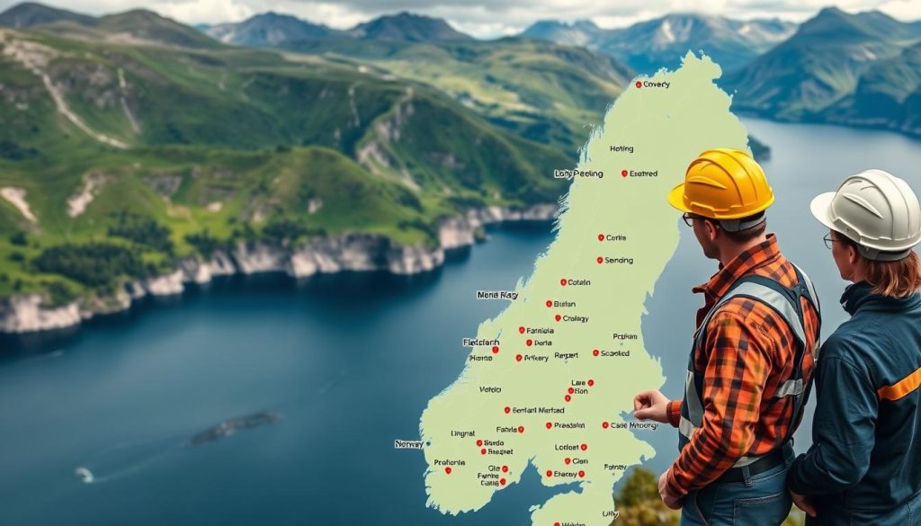 Elektriker kart over Norge