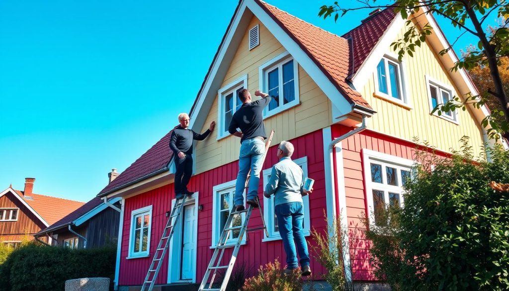 Fasademaling av hus