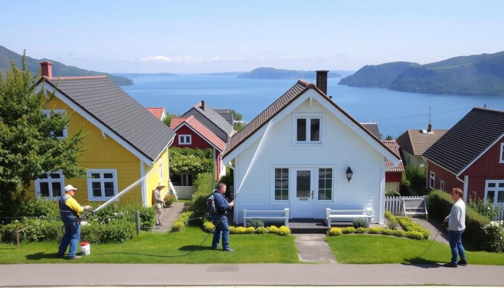 Fasadevask priseksempel Bergen