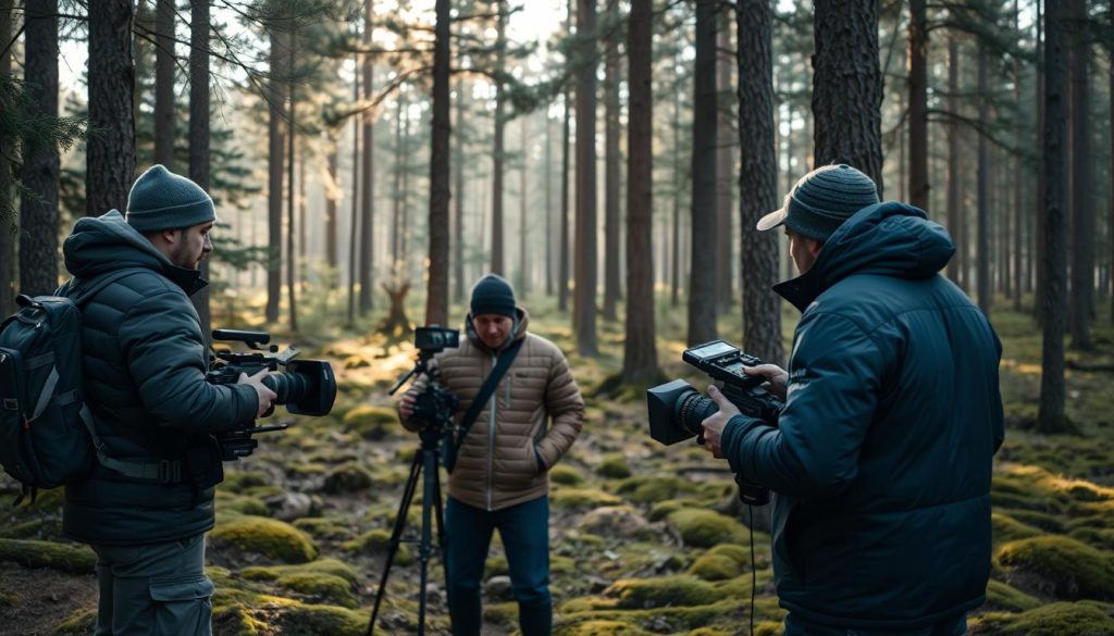 Filmteam leie forberedelser