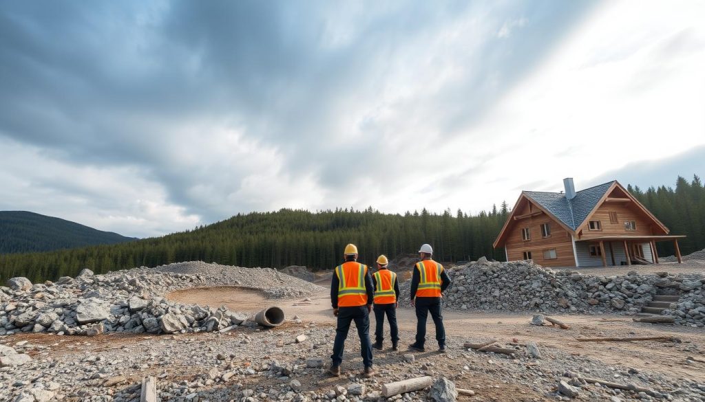 Fjellsprengning ved husbygging