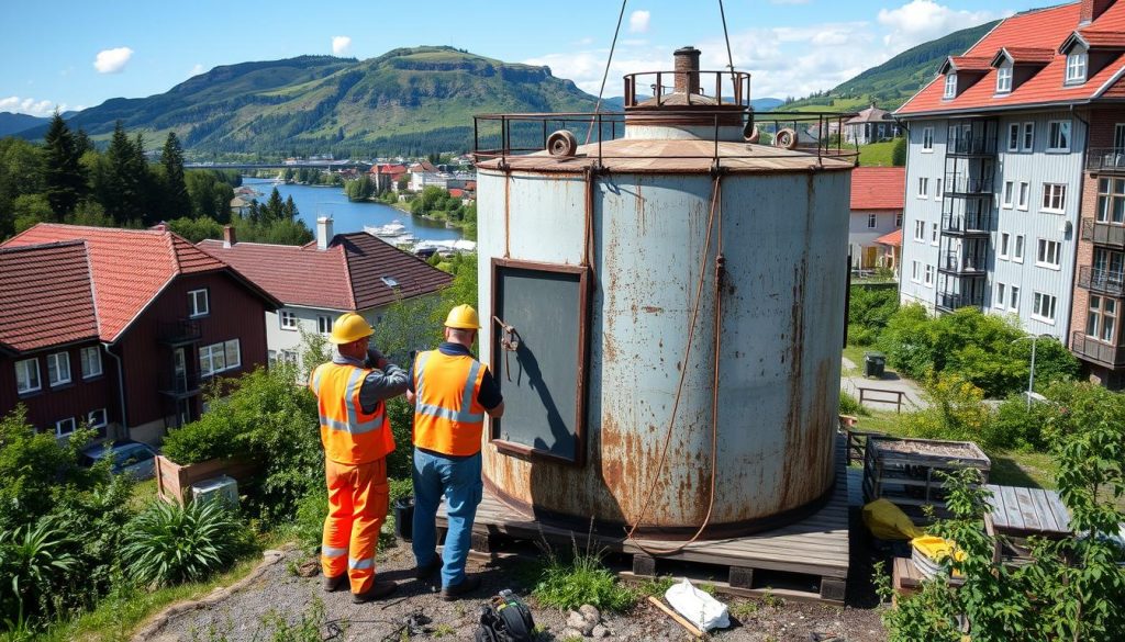 Fjerne parafintank i norske byer