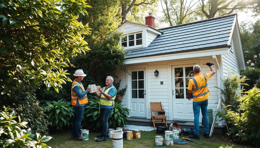 Forarbeid til maling av hus