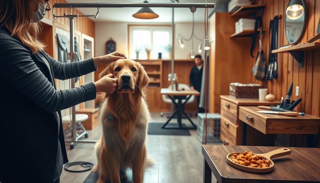 Forberedelse av hund før hundefrisør