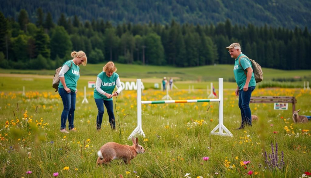 Frivillige ved kaninhoppstevne