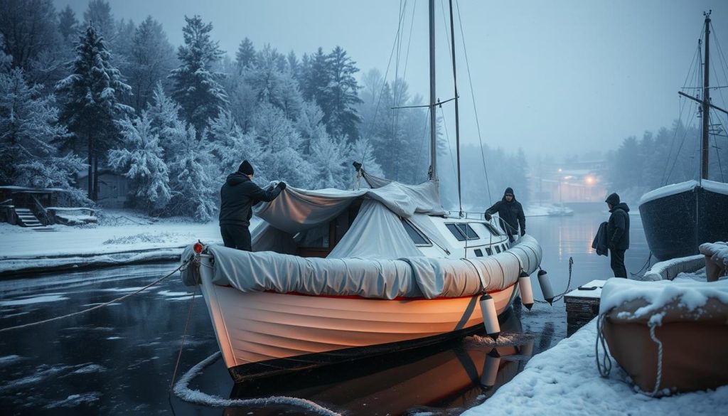 Frostskade forebygging for båt