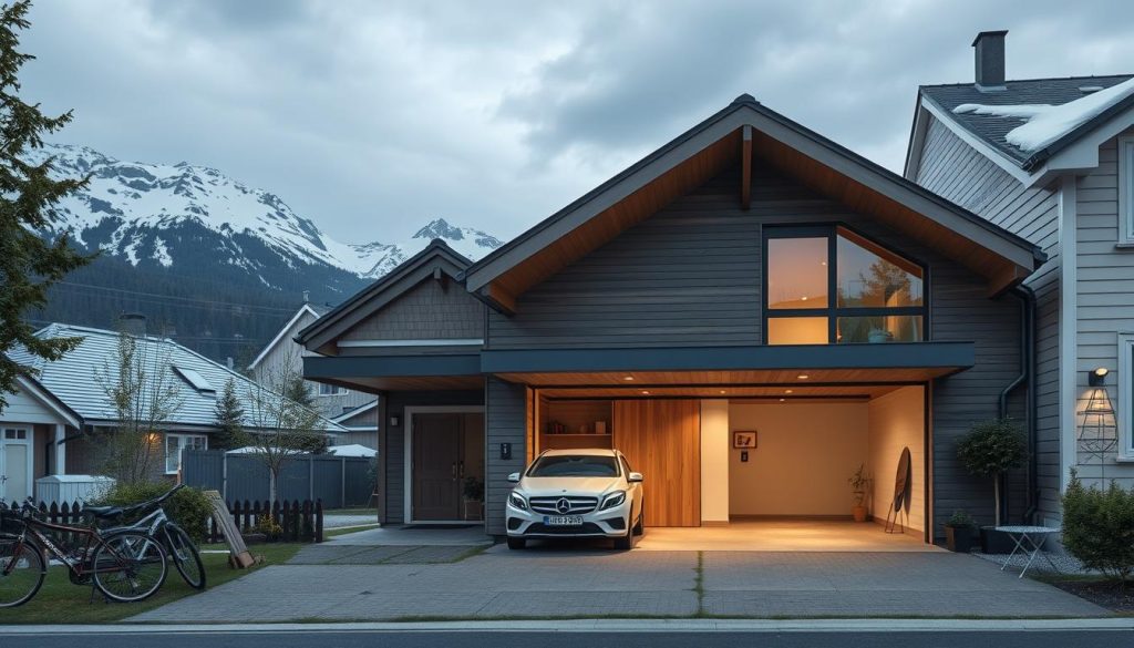 Garasje med carport i norske byer