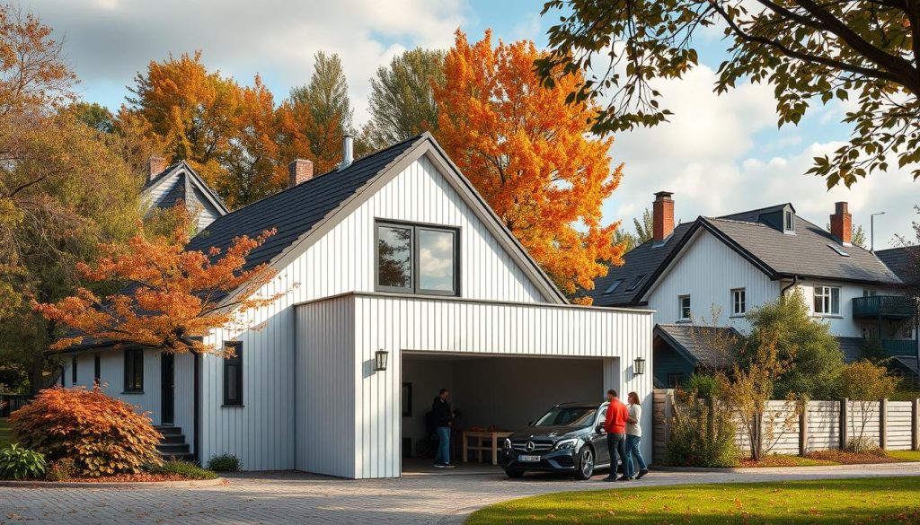 Garasje ved bolig i norske byer