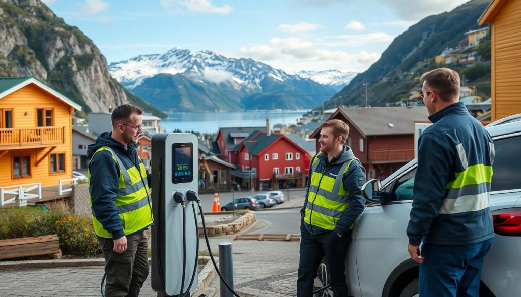 Garo elbillader installasjon i norske byer